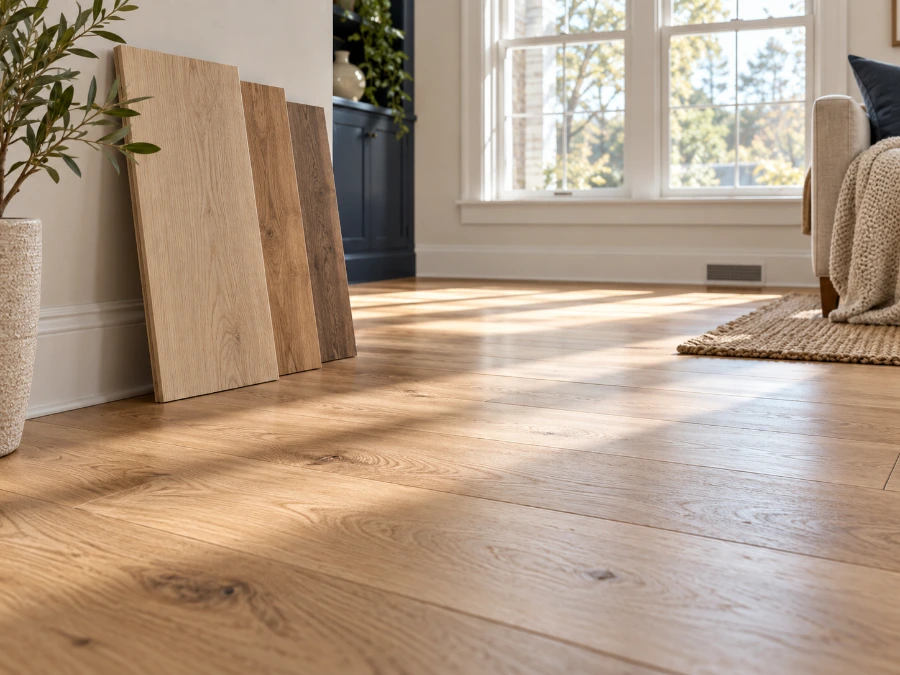 Hardwood flooring in a sunny room