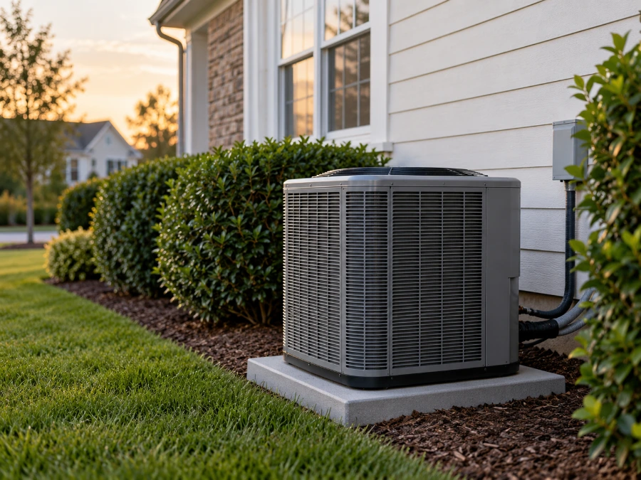 Outdoor air conditioner unit at a home