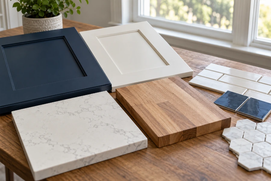 Kitchen cabinet and countertop samples